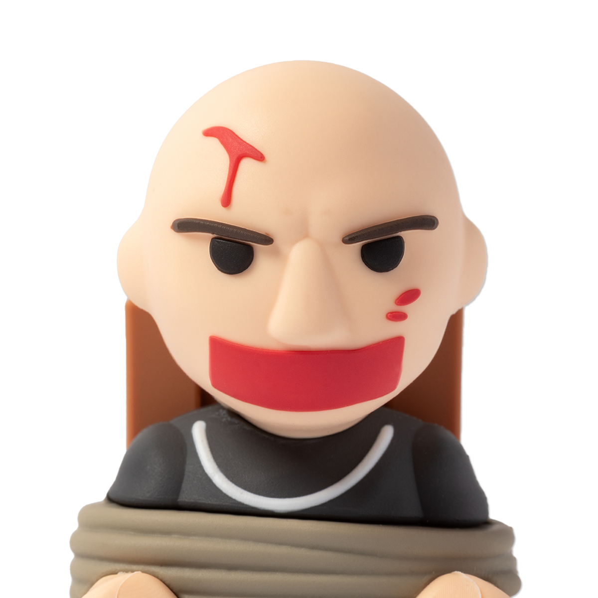 Limited first edition Ren Beatdown figurine sitting on a chair, detailed collectible figure from the Ren brand.