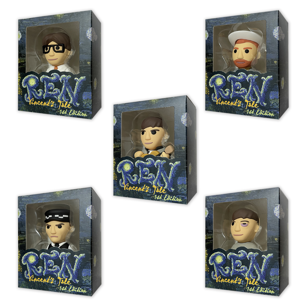 First edition Vincent's Tale figurine bundle by Ren, featuring multiple collectible figurines in decorative boxes.