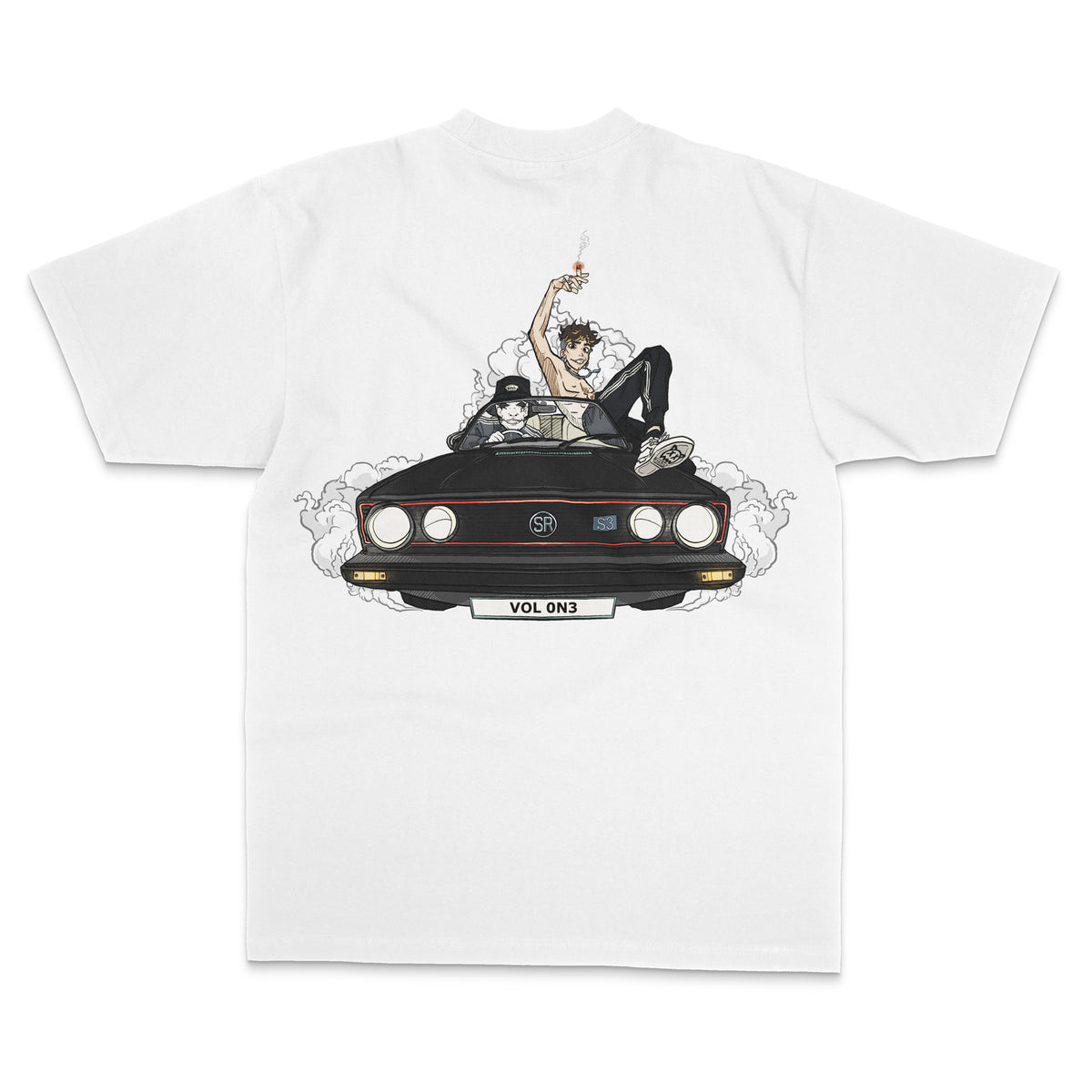 White Ren Sick Sick Soul T-shirt shown from the back, featuring a clean design and comfortable fit.