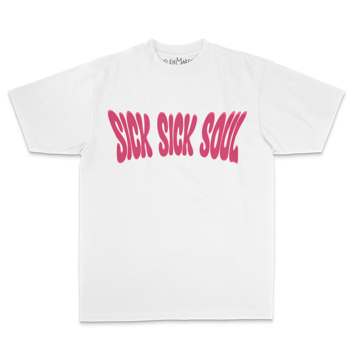 White Ren Sick Sick Soul T-shirt front view, casual men's tee with graphic design on a plain white background