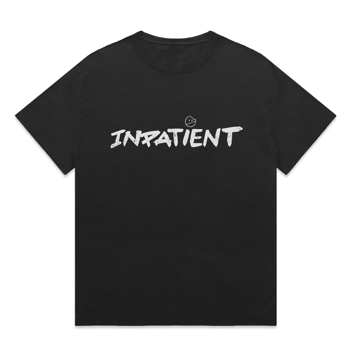 Ren Asylum T-Shirt front view, black crewneck graphic tee with bold design, made for casual wear and street style.