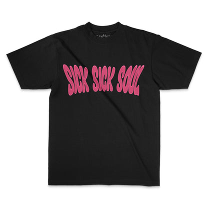 Black Ren Sick Sick Soul T-shirt displaying a front view with a bold graphic design on the black fabric.