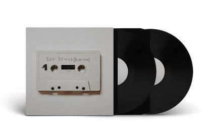 Double 12-inch vinyl LP of Demo's Vol. 1 & Vol. 2 by Ren, featuring black vinyl records with colorful labels.