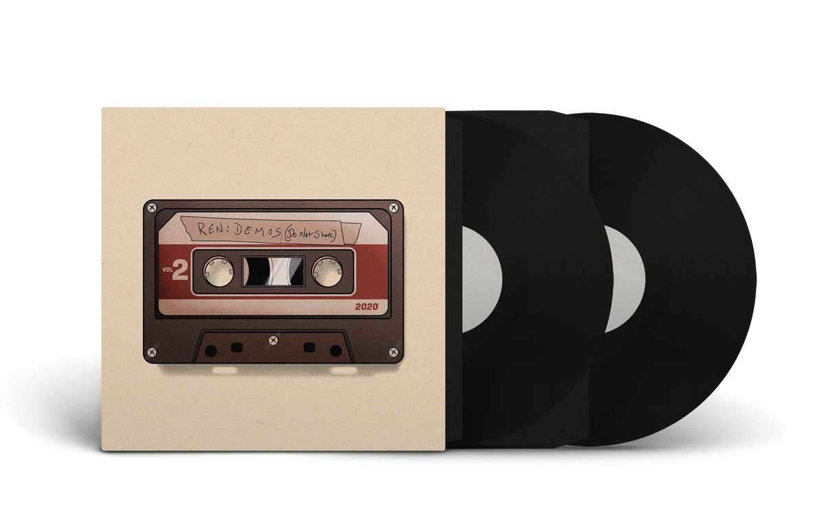 Double 12-inch vinyl LP by Ren, Demo's Vol. 1 & Vol. 2, featuring colorful album artwork and vinyl records.