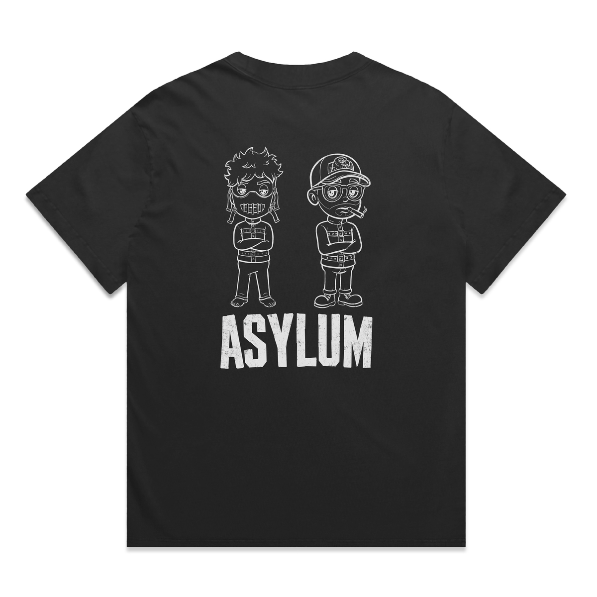Ren Asylum T-Shirt with inpatient design, back view showcasing bold graphic print on casual cotton tee.