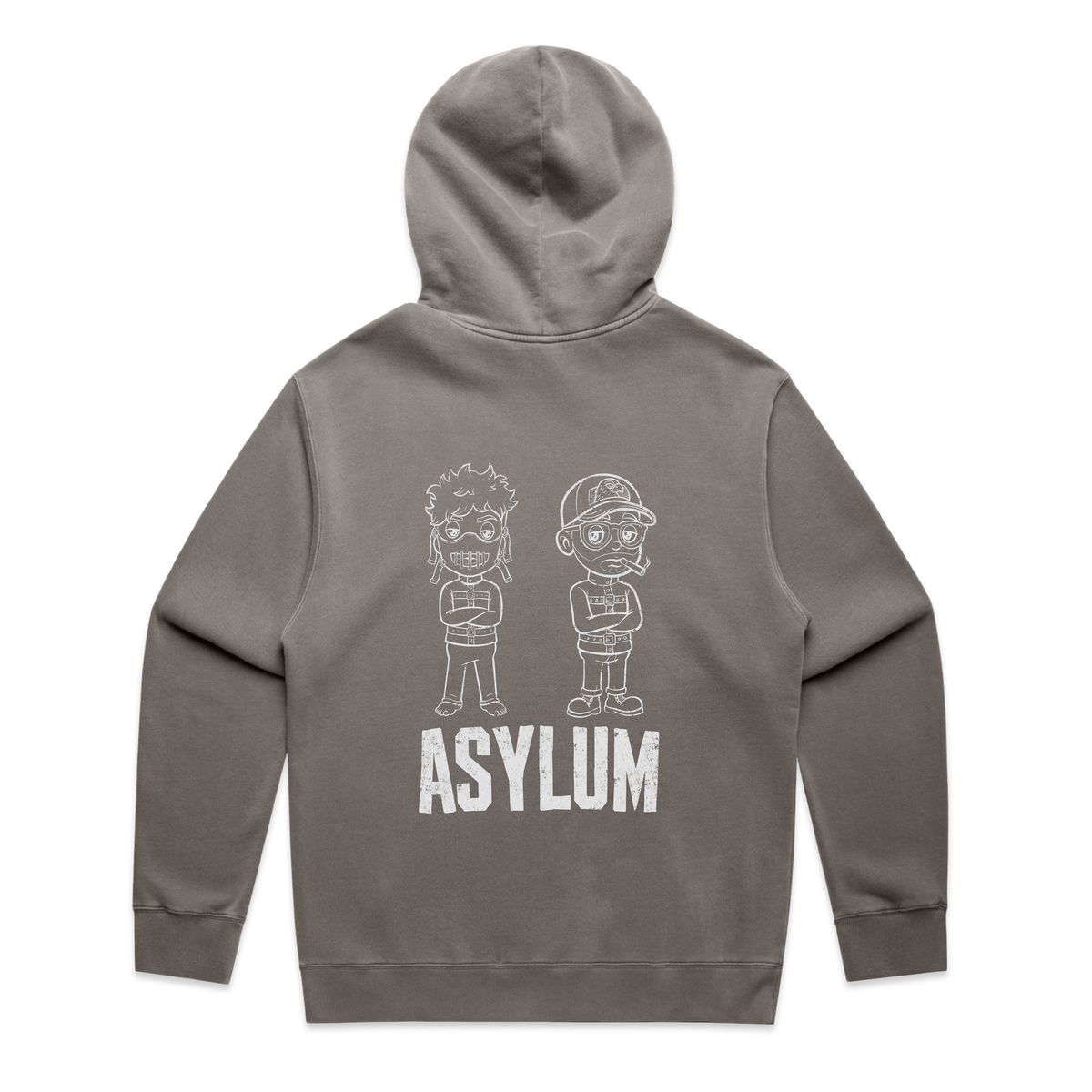 Ren Asylum Hoodie back view, black hoodie with "Inpatient" graphic design on the back, casual fit, soft fabric, and hooded style.