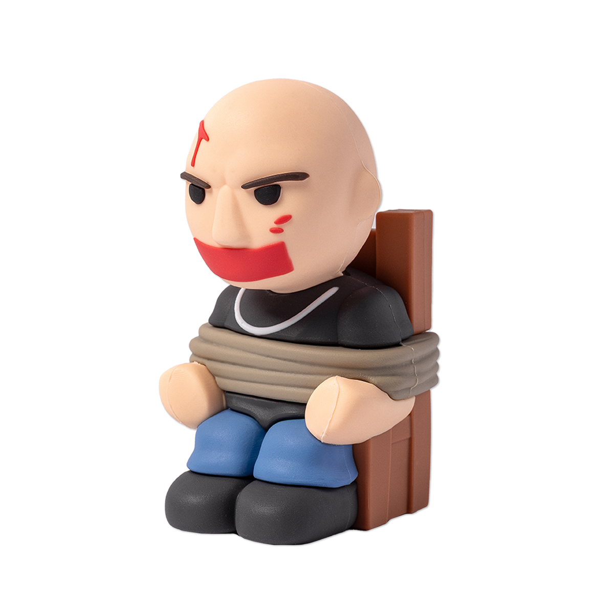 Limited edition Ren Beatdown figurine sitting on a chair, detailed collectible figure from the Ren brand.