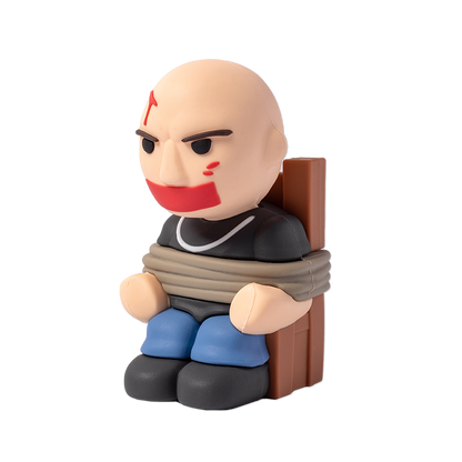 Limited edition Ren Beatdown figurine sitting on a chair, detailed collectible figure from the Ren brand.
