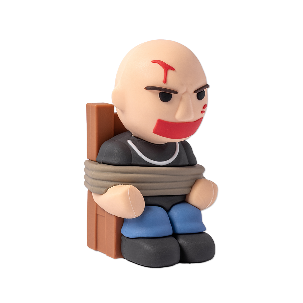 Limited first edition Ren Beatdown figurine seated on a chair, detailed collectible figure from the Ren brand.