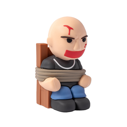 Limited first edition Ren Beatdown figurine seated on a chair, detailed collectible figure from the Ren brand.