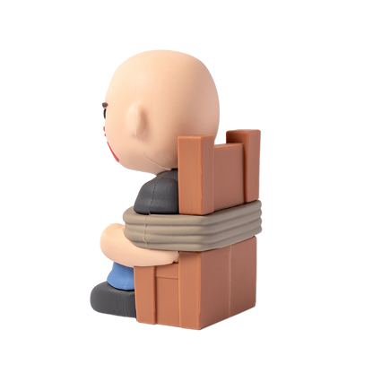 Limited first edition Ren Beatdown figurine sitting in a chair, detailed collectible figure from the Ren brand.