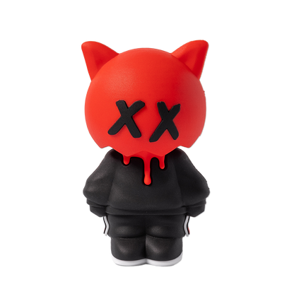 Red Sick Boi figurine by Ren, detailed collectible sculpture showcasing vibrant colors and intricate design.
