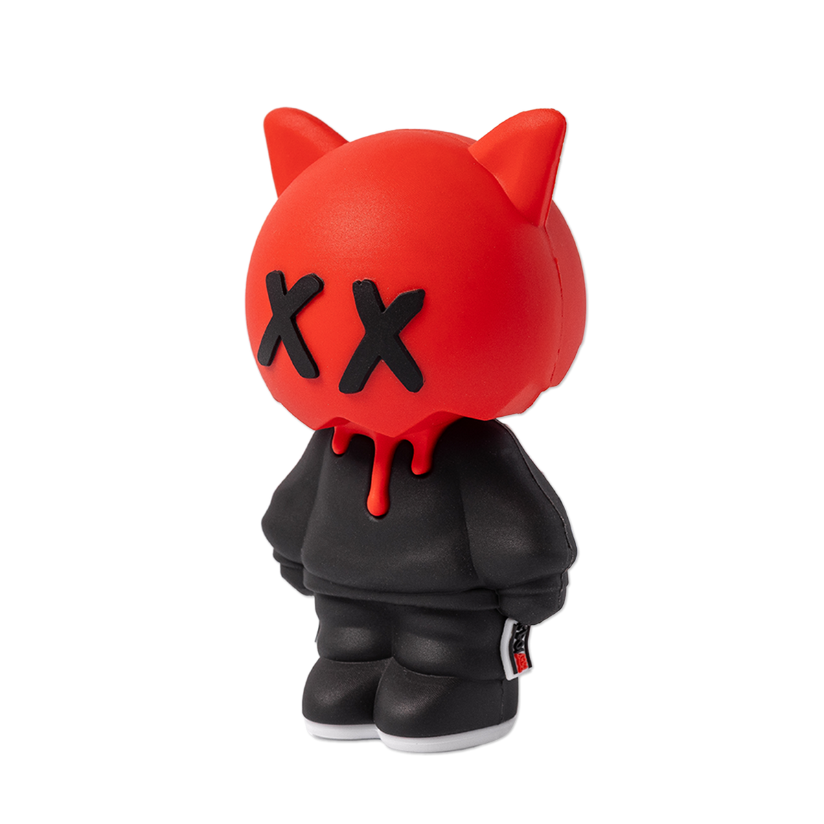 Red Sick Boi figurine by Ren, detailed collectible art figure with expressive design and vibrant color, shown from an angled side view.