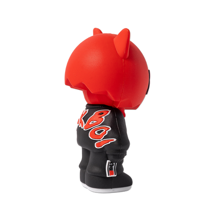 Red Sick Boi figurine by Ren, detailed collectible figure with vibrant colors and expressive design, shown from a side angle.