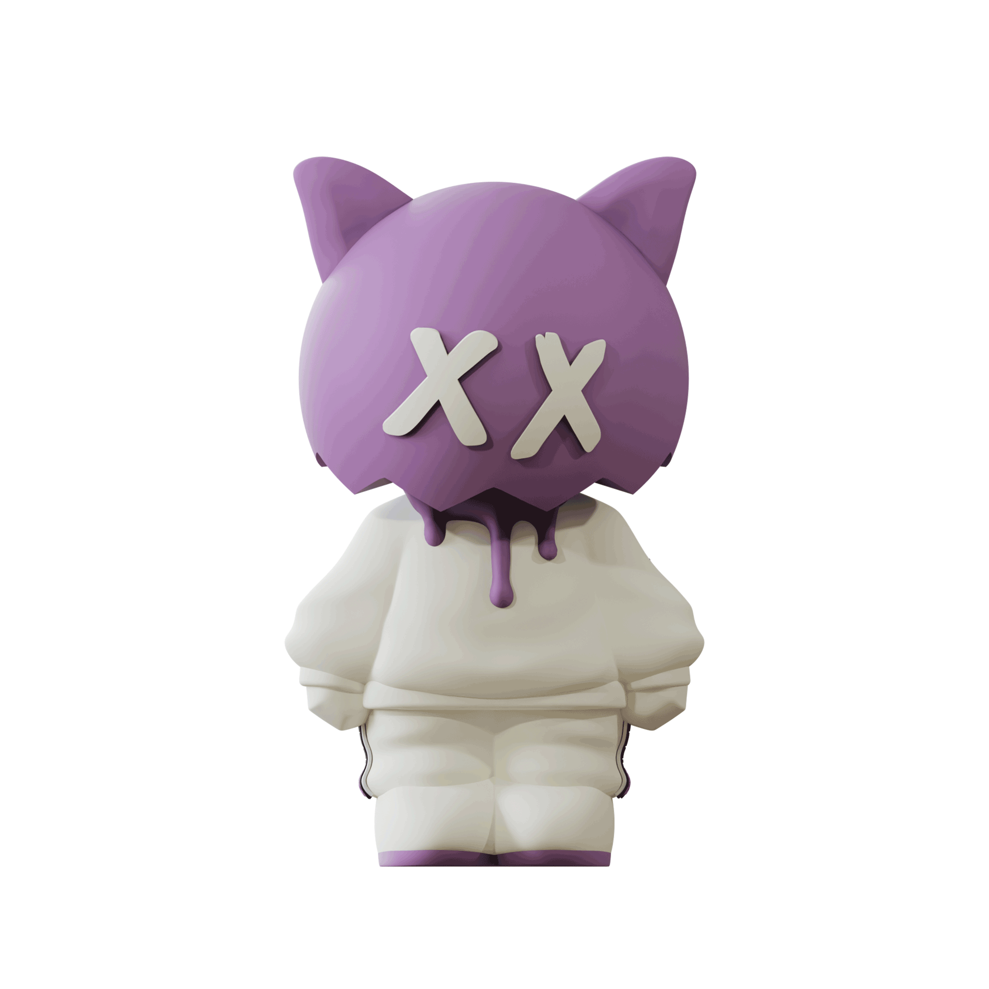 Purple Sick Boi II figurine by Ren, first edition, showcasing a detailed, stylized character with vibrant purple coloring.
