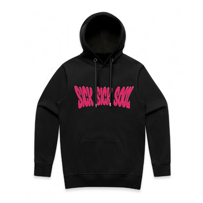 Black Ren Sick Sick Soul hoodie with front design, featuring a comfortable fit and stylish branding on the chest.