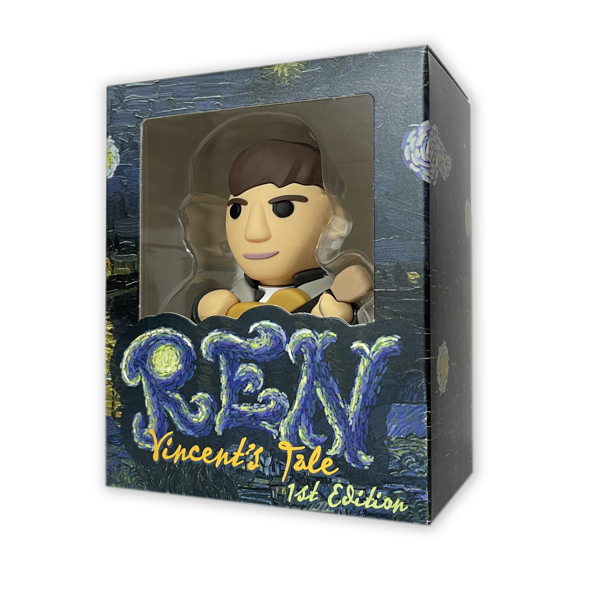 Ren Vincent figurine showing a detailed ceramic sculpture of Vincent's face with realistic features and expressive detailing.