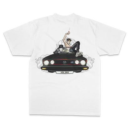 White Ren Sick Sick Soul T-shirt shown from the back, featuring a clean design and comfortable fit.