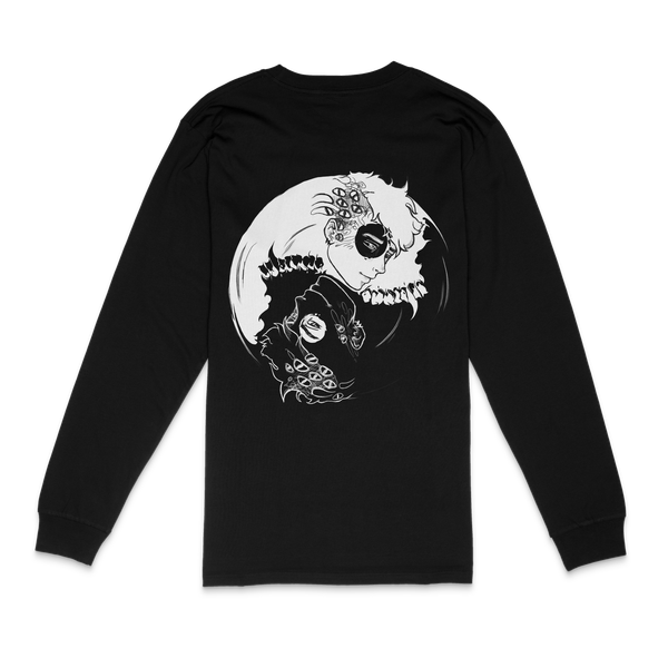 Back view of Ren Hi Ren long sleeve shirt in black, showcasing the fit and style of the casual long sleeve top.